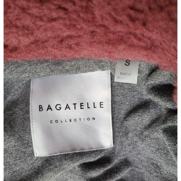 Bagatelle Collection Faux Fur Jacket Womens S Burgundy/Plum Zip Pocket Soft - Picture 2 of 10